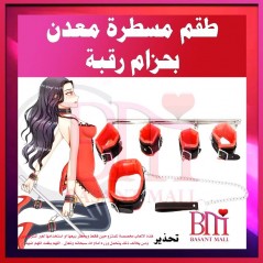 كلبش مسطرة ستالس رباعية مع حزام الرقبة بالسلسلة